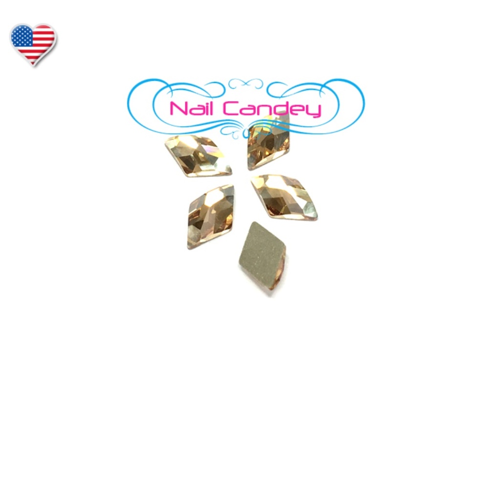 Rhombus Crystals Gold Shadow 6x10mm Flatback